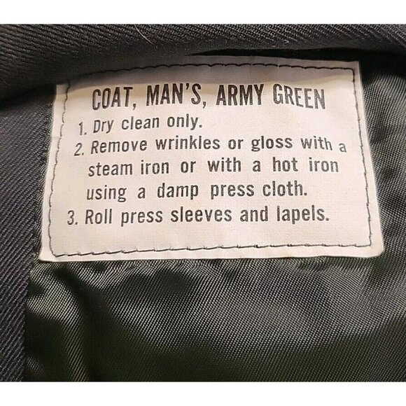 Vintage Army Issued Patch Jacket 38 Reg Dress Uniform Dark Green USA Gold Button - Picture 7 of 9